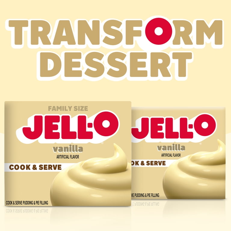 24 pack) Jell-O Cook & Serve Vanilla Pudding & Pie Filling Mix