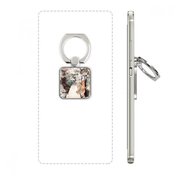 woman chinese classical style illustrator square cell ph stand holder bracket universal support