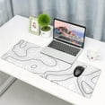 thumbnail image 2 of White Topographic Contour Gaming Mouse Pad 31.5x11.8 XL Minimalist Cool Design Extended Mousepad Large Keyboard Mouse Mat Desk Pad with Non-Slip Rubber Base Stitched Edges for Home Office Game, 2 of 6