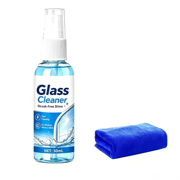 Travel Size Glass Cleaner Spray 30ml Streak-Free Formula For Home Windows Mirrors Car Windshield 1 Pack