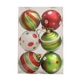 thumbnail image 2 of Christmas Ornaments 6Pcs 2.36" Christmas Colorful Ball Decor with Strings, Shatterproof Christmas Bulbs, Hanging Decorations for Xmas Tree, Holiday, Wedding, Party, 2 of 8