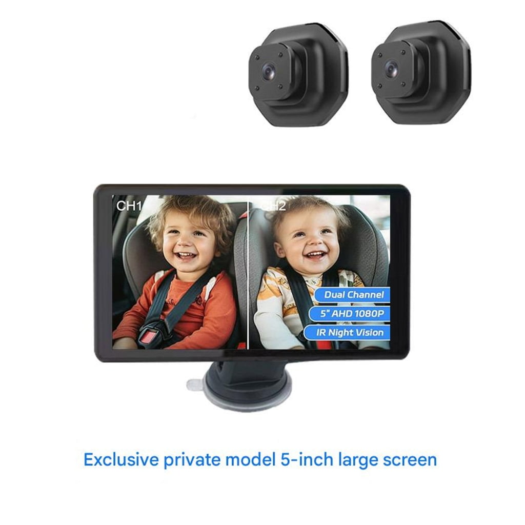 Wide Corner Rear Chair Baby Monitoring Structure 5 Foot 720P Screen Double Lens Ir Nocturnalvision For Automobiles And Travel