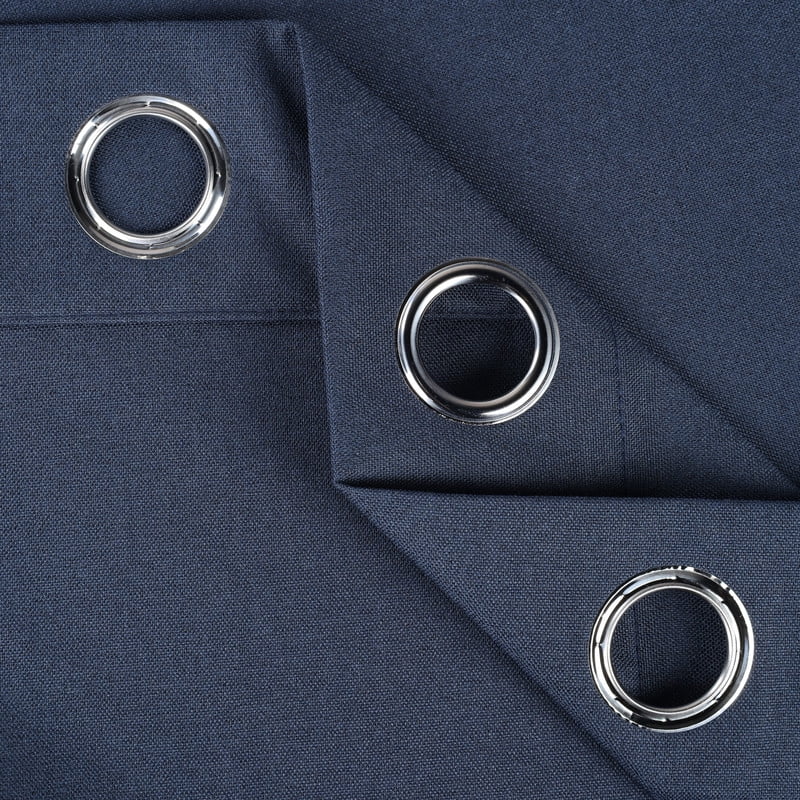 Superior Neal 100% Blackout Curtains Set of 2, Grommet Curtain Pannel Pair, Navy Blune, 52"W x 108"L