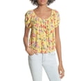 thumbnail image 1 of Joie Womens Derfuta Hand Dyed Off the Shoulder Blusa, Amarillo, Small, 1 of 1