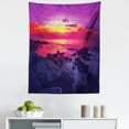 thumbnail image 1 of Ocean Tapestry, Dramatic Sunset over the Sea Tropical Beach Summer Idyllic Scenery Image, Fabric Wall Hanging Decor for Bedroom Living Room Dorm, 5 Sizes, Purple Red Yellow, by Ambesonne, 1 of 1