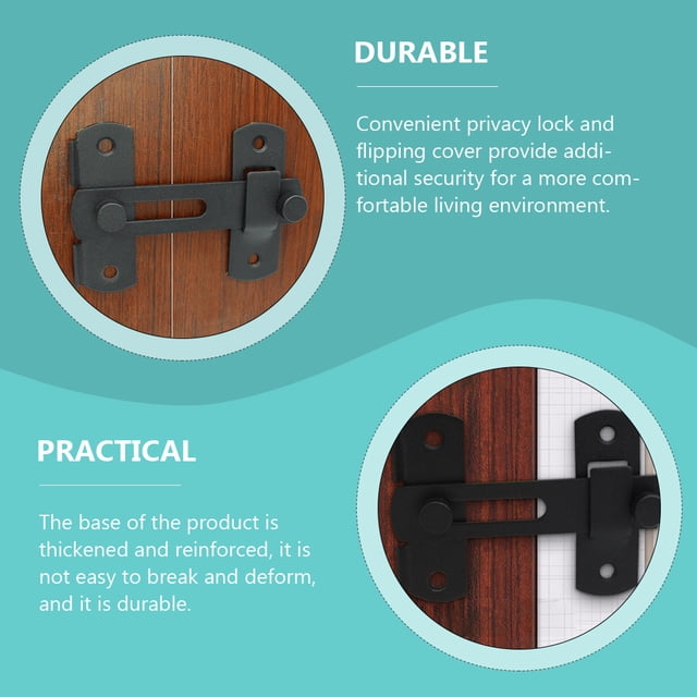 OFFIGAM 2Ud Cerradura De Seguridad Para Puerta Inoxidable Color Negro Uso En Hogar