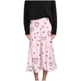 thumbnail image 2 of TaTaai Women's Plus Size Printed Skirt with Side Zipper, Elastic Waistband, and Flowy Comfortable Fit for Spring and Summer Gift, 2 of 7
