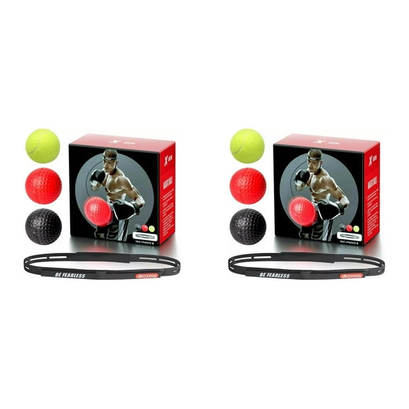 Boxbollen Game, Boxing Reflex Ball Set Of 2PC *3 Improve Speed Hand-Eye Coordination