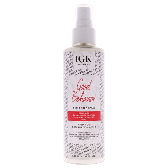 IGK Spray para el cabello Spray de preparación 4 en 1 Good Behavior 7 oz IGK IGK Spray para el cabello 7 oz