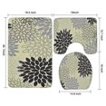 thumbnail image 3 of Gray Floral and Petal Pattern Bathroom Rugs Sets 3 Piece,Toilet Cover Set,Absorbent Non Slip Bathroom Mats Sets with U-Shaped Contour Rug Toilet Rug Set, 3 of 5