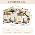 thumbnail image 4 of FORMRS Makeup Bag Travel Cosmetic Organizer for Women Fold Flat Zipper Pouch with Handle, Cats Reading Pattern, 4 of 8