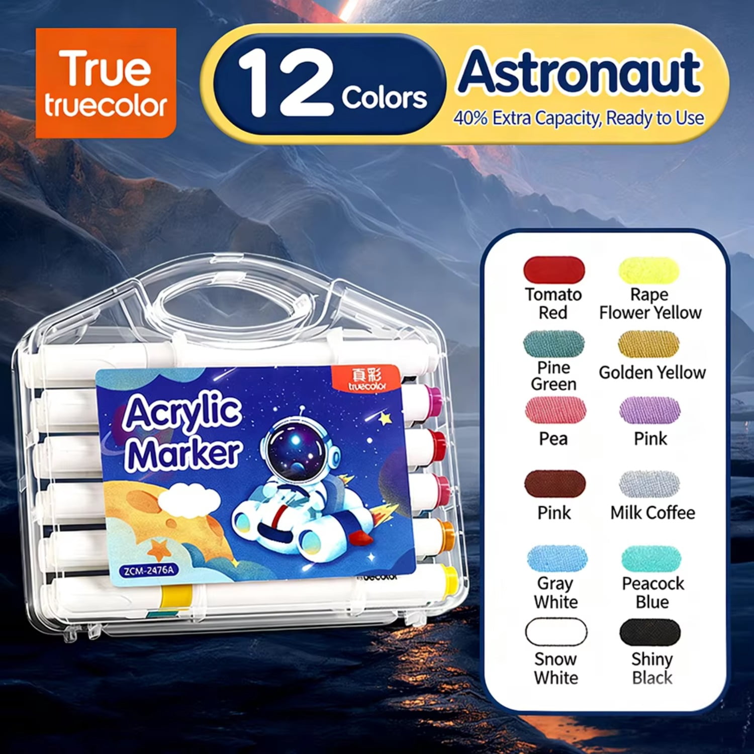 No Shake Acrylic Markers 12 Colors Set Opaque Ink For Layering Art Projects On Canvas Ceramic Wood For Adults  Acrylic Paint