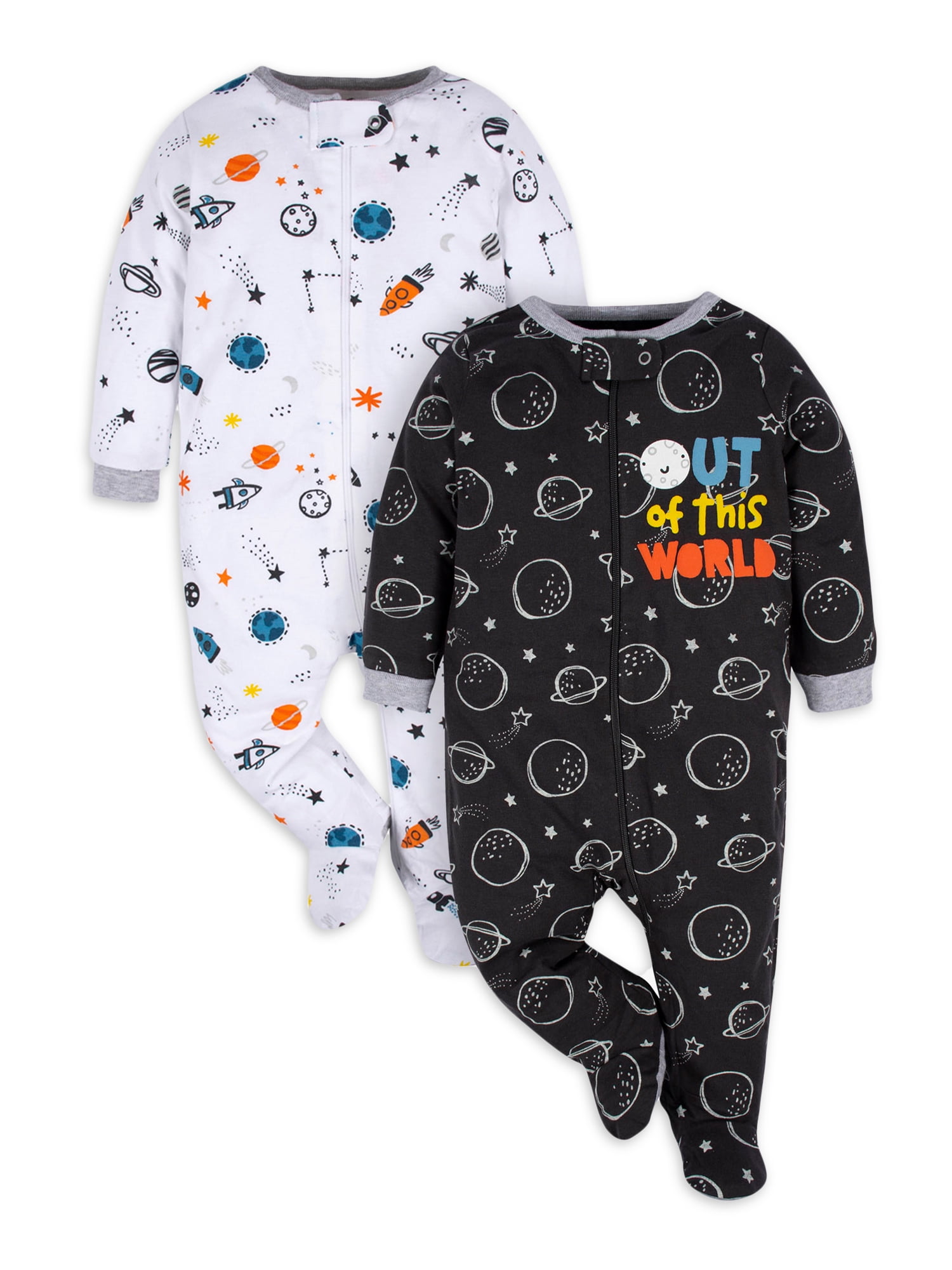 Gerber Baby Boy Sleep 'n Play Footed Pajamas, 2Pack (0/3 Months 6/9