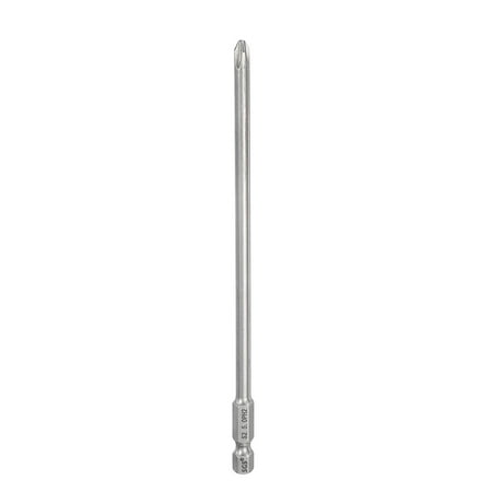#2 Phillips Screwdriver Bit PH2 1/4 Hex Shank 6 (150mm) Long 0.2 Rod Magnetic Cross Head Drill Bits S2 Steel Industrial Screw Driver for Power Screwdrivers Drills Silver