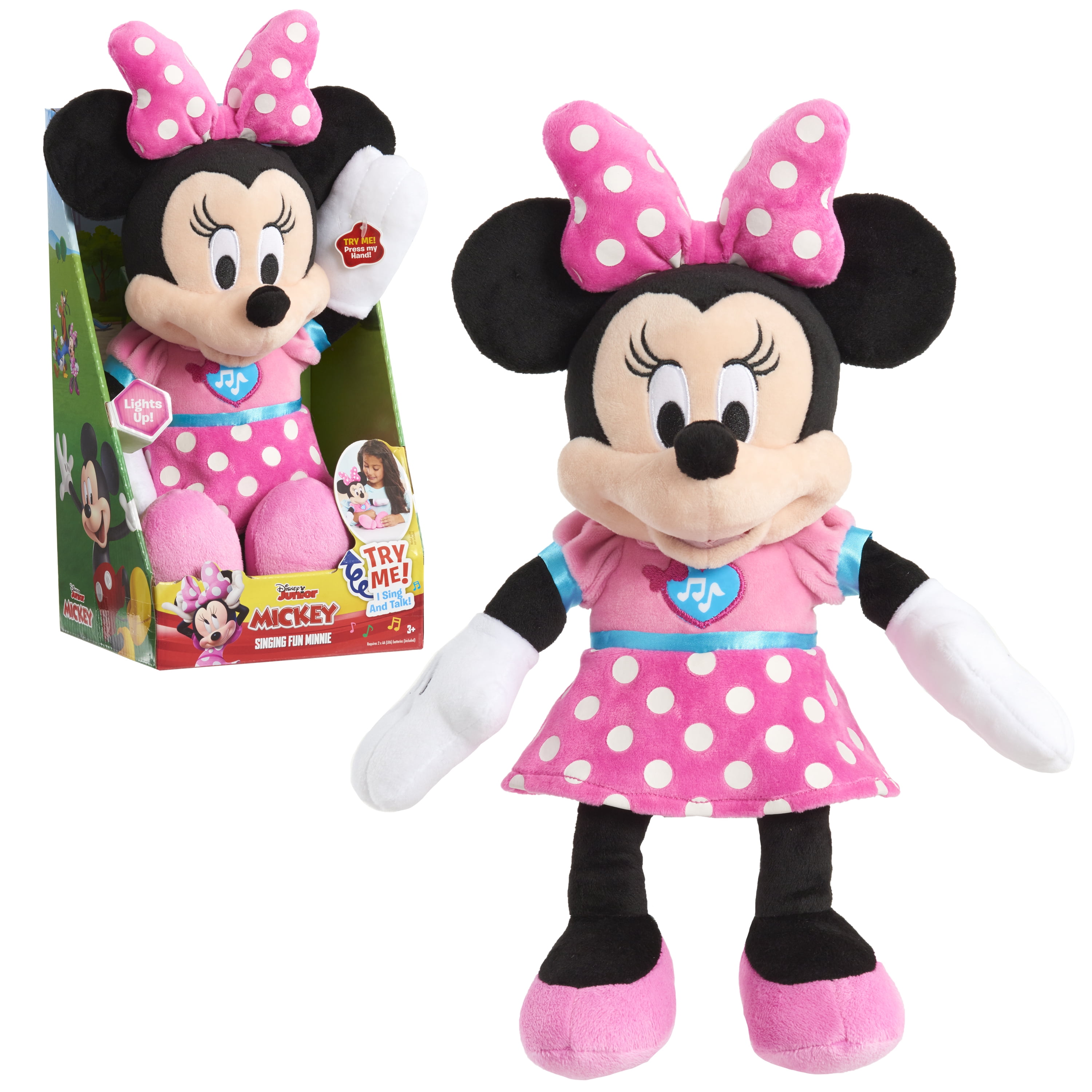 Disney Junior Mickey Mouse Singing Fun Minnie Mouse, 12-inch plush, Ages 3 + - Walmart.com