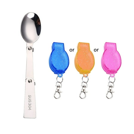 

Stainless Steel Folding Tableware Portable Outdoor Round Spoon Fork Set