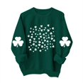 thumbnail image 2 of Herrnalise Women's St. Patrick's Day Clover Printed Tops Irish Shamrock Sweatshirt Long Sleeve Slouchy Pullover Tops Gear up for greatness for less, 2 of 4
