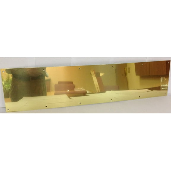 90 Metal Kick Plate, Brass Tone, 28" Width x 6" Height, 3/64" Thick