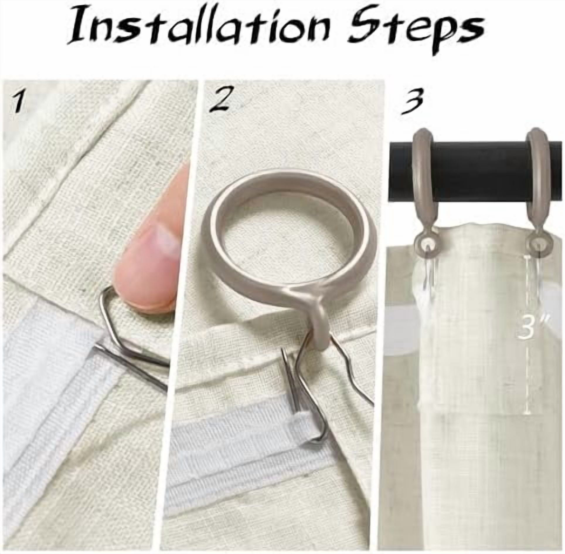 Warm Beige Linen Semi Sheer Curtains 90 Inches Length Light Filtering Neutral Farmhouse Boho Rod Pocket Back Tab Hook Belt Clip Rings Window Drapes for Bedroom Living Room 2 Panels 52x90