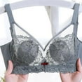thumbnail image 4 of TOWED22 Wireless Bras for Women,Women's Full Coverage Bralette Plus Size Unlined Wireless Floral Lace Bra,Grey, 4 of 5