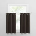 thumbnail image 2 of Bedroom Thermal Blackout Curtains Drapery Panels Sets, Three Pass Microfiber Thermal Insulated Solid Ring Top Blackout Window Curtains/Drapes (Brown, 2 Panels, 29 x 18 inch), 2 of 8