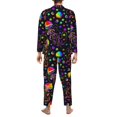 thumbnail image 7 of Salouo Rainbow Jellyfishes Print Button-Front Long Sleeve Pajama Set for Men, Soft 2Pjs Men's Long Sleeve Sleepwear -Medium, 7 of 7