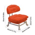 thumbnail image 3 of Swivel Backrest Stool with Wheels, Compact Round Seat for Home/Office, Ergonomic Support, Orange, 3 of 9