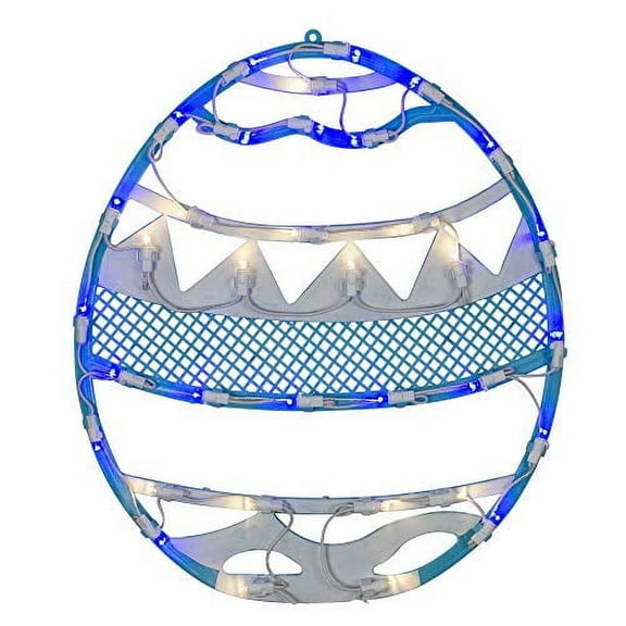 Northlight LED Lighted Easter Egg Spring Window Silhouette Decoration - 17" - Blue