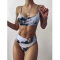 2023 nuevo estampado deportivo Bandeau Push up Bikinis Sexy mármol mujeres traje de baño de cintura alta traje de baño mujeres traje de baño ropa de playa Tan Jianjun unisex