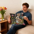thumbnail image 6 of D Easter Pillow Cover 18X18 Inch Bunny Rabbit Easter Egg Print Soft Polyester For Sofa Couch Bed Home Spring Decoration Festive Cushion Case, 6 of 7