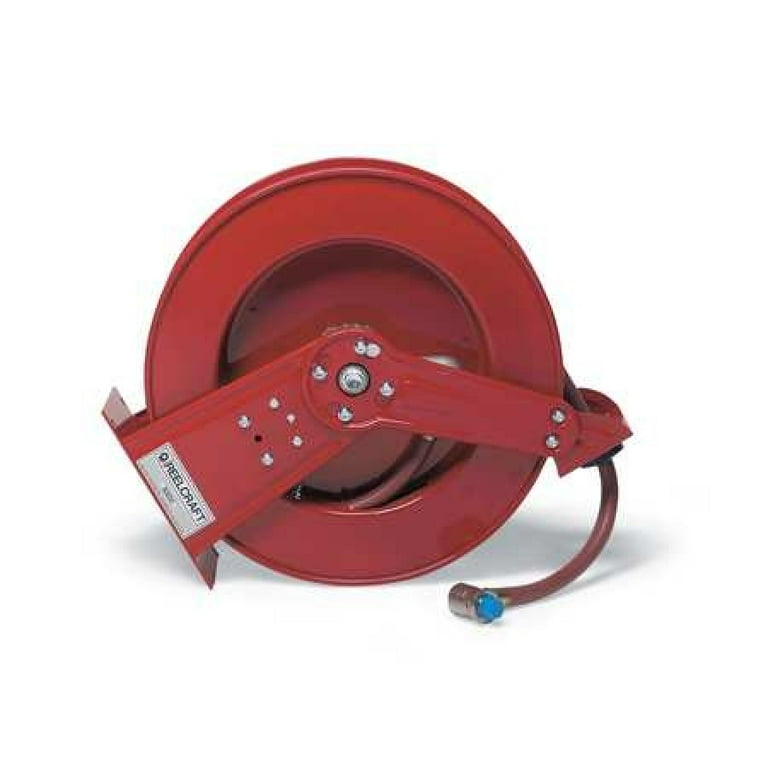 Reelcraft Heavy Duty Spring Retractable Air/Water Hose Reel — No Hose,  1/2in. x 100ft. Hose Capacity, Max. 500 PSI, Model# 82000 OLP