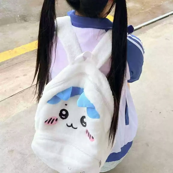 Cute Usagi Plush Backpack Chiikawa Hachiware Embroidered Backpack Large Capacity Bag Portable