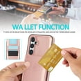 thumbnail image 7 of REQO Phone Case for Samsung Galaxy S24 5G with Tempered Glass Screen Protector Credit Card Holder Wallet Cover Stand Leather Cell Accessories Glaxay S 24 24S GS24 G5 2024, 6.2 inch Women Men Rose Gold, 7 of 7