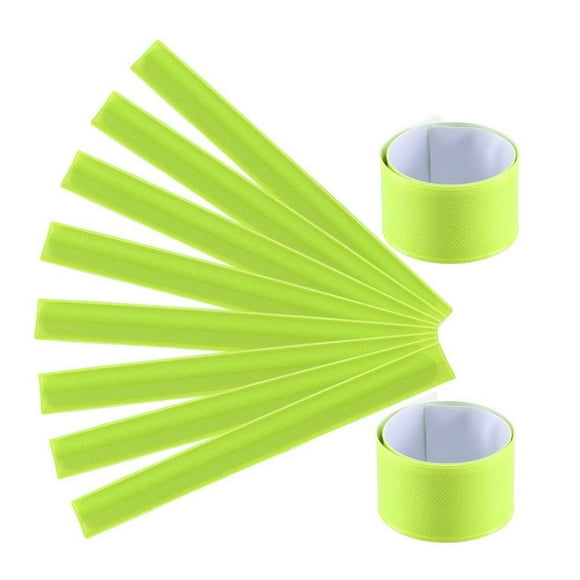 EeaseCA 6 Pcs Bracelet en PVC Bracelets Claques Course de Nuit Bracelets Réfléchissants Brassards de Sécurité pour Marche Randonnée Jogging (Jaune)
