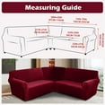 thumbnail image 4 of CJC 3-Piece Velvet Recliner Sofa Covers for 7 Seat, Stretch Corner Sofa Covers, L-Shaped Sectional Couch Slipcovers, 9 Colors, 4 of 7