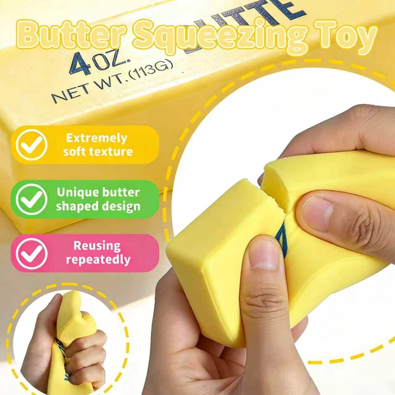 Under 5 Dollars! Butter Squish Toys, 1 Pack Taba Squish Toys, Stress Balls, Squeeze Squishies Toys Gifts