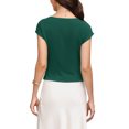thumbnail image 3 of INSPIRE CHIC Work Tank Top for Women Cap Sleeve Crew Neck Business Casual Shirts with Belt S Dark Green, 3 of 6