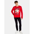 thumbnail image 2 of Holiday Time Men's & Big Men's Christmas Santa VIP Lightup Crewneck Fleece Sweatshirt, Sizes XS-3XL, 2 of 5