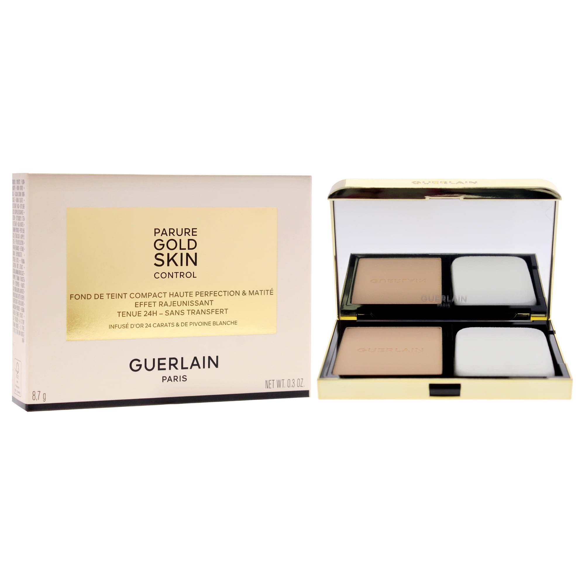 Guerlain Parure Gold Skin Control Matte Compact Foundation - 2N Light Skin with Neutral Beige Undertones , 0.3 oz Foundation (Refillable)