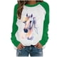 thumbnail image 1 of Moda mujer primavera otoño Color a juego impreso manga larga cuello redondo Casual camisetas Pompotops  gfhjh18603, 1 of 4