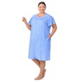 thumbnail image 5 of Aria Women's 100% Cotton Raglan Sleeve Smocked Neck Sleepwear 40" Gown, Sizes XS-5X, 5 of 11