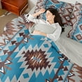 thumbnail image 4 of Manfei Hippie Geometric Aztec Twin Bedding Sets 7-Piece, Tribal Western Bohemian Bedding Comforter Set, Mandala Theme Reversible Sheet Sets, Lightweight Room Decor, 4 of 7