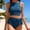 Blue, variant on Naittoop Women High Waisted Bikini Set Racerback Swimsuit Two Piece Bathing Suit High Neck Swimwear