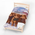 thumbnail image 6 of Highland Cow Plush Blanket, Cozy Sherpa & Velveteen Rustic Decor, Gift For FarmerChristmas GiftAnimal Lovers' Gift, Cute Animal,Nature Blanket,Gift for Kids, 6 of 8