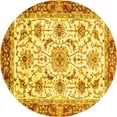 thumbnail image 1 of Ahgly Company Indoor Round Abstract Yellow Modern Area Rugs, 5' Round, 1 of 4