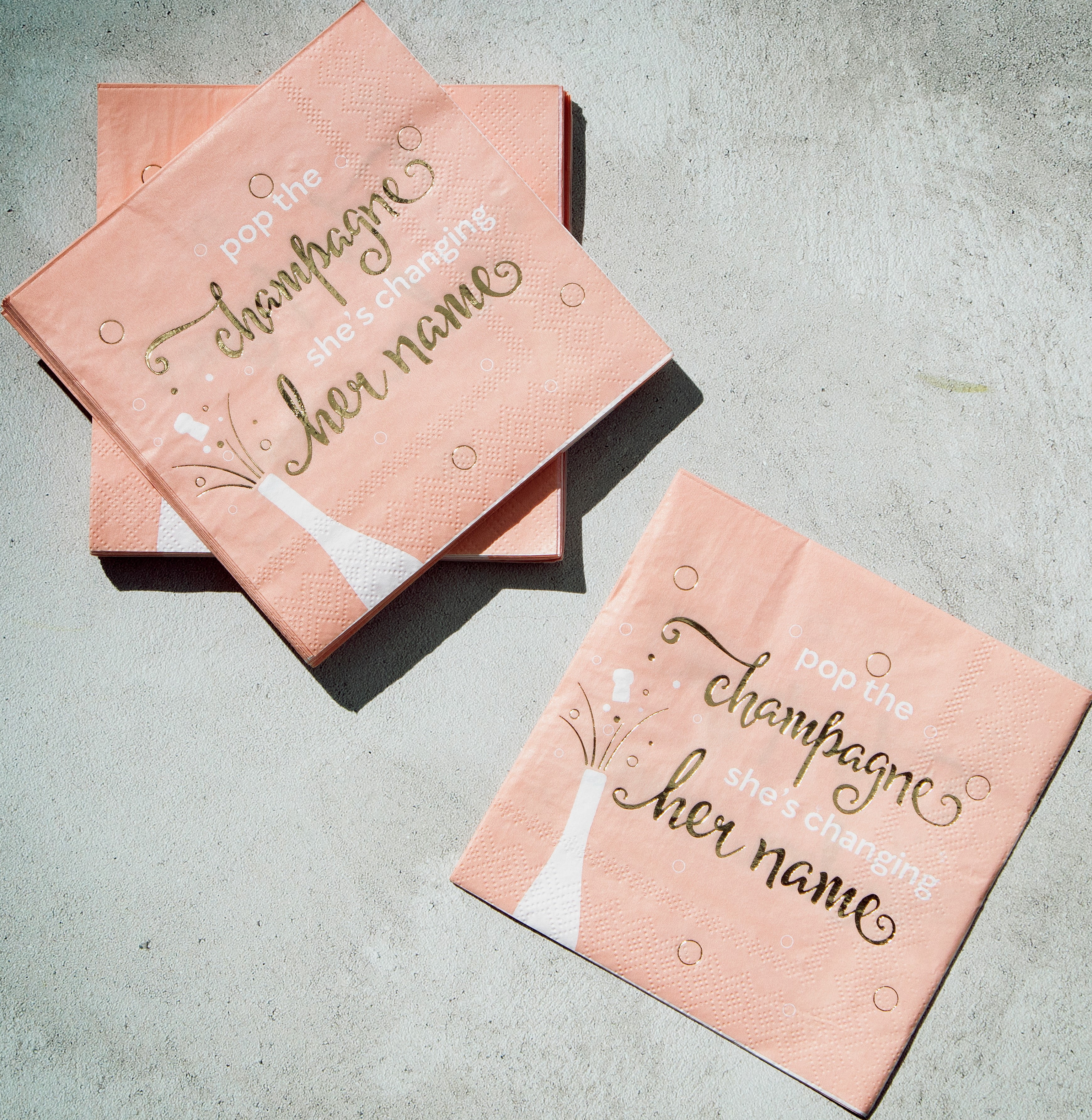 Pop the Champagne Pink and Gold Beverage Napkins, 30 Count by Way to Celebrate