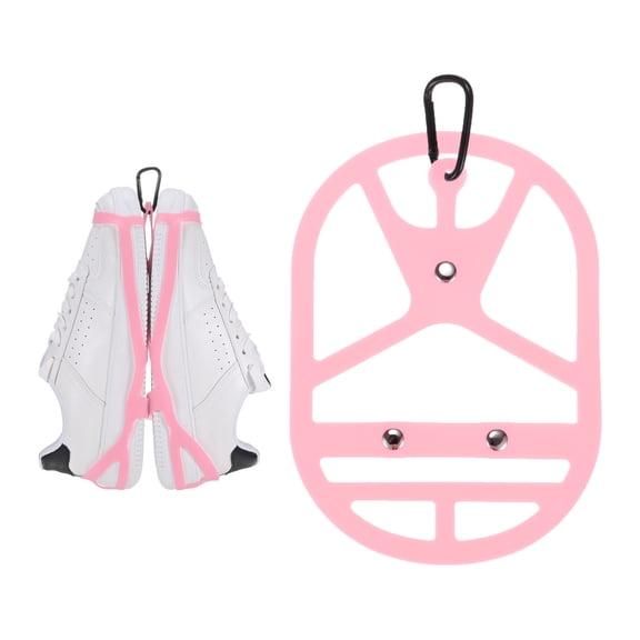 Uxcell Shoe Holster for Backpack [1SET] - Elastic Silicone Footwear Holder with Clip Use for Travel [Pink-M]