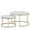 Golden and Marbing Glass, variant on Modern Round Nesting Coffee Table Set with 31.5 inch Tempering Glass Top and Golden Metal Legs Stacking Side Tea Table for Living Room