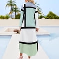 thumbnail image 2 of Pastel Mondrian in Green and Blue Long Sleeved Shirt Dress Woman fashion Women's summer dress, 2 of 6