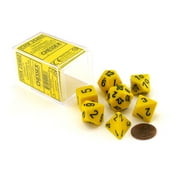 Chessex Polyhedral 7-Die Opaque Dice Set - Yellow with Black Numbers #25402
